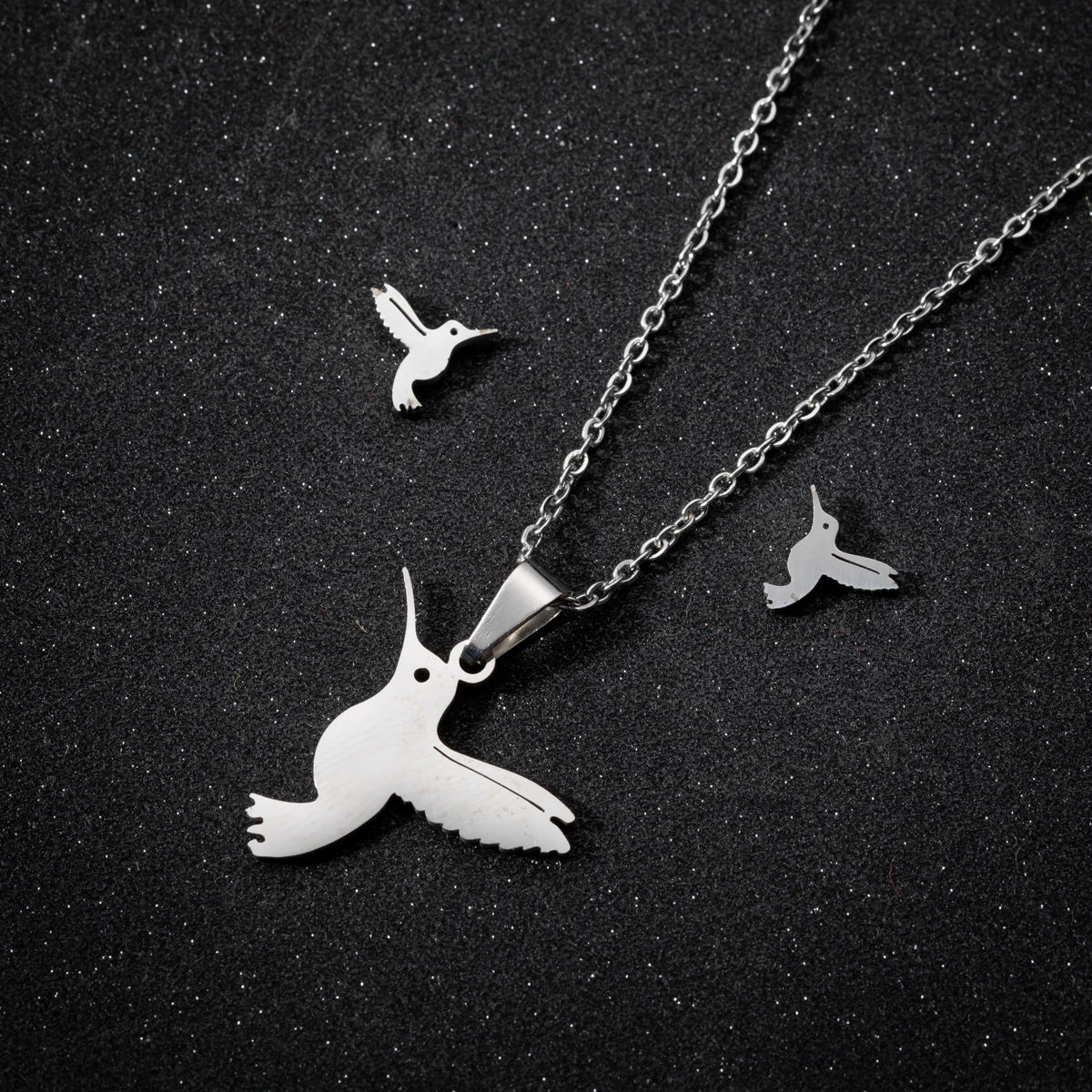 Stainless Steel Jewelry Sets For Women Necklace And Earing Anime Cute Cartoon Bow Mouse Chain Necklace Choker Desinger Charms