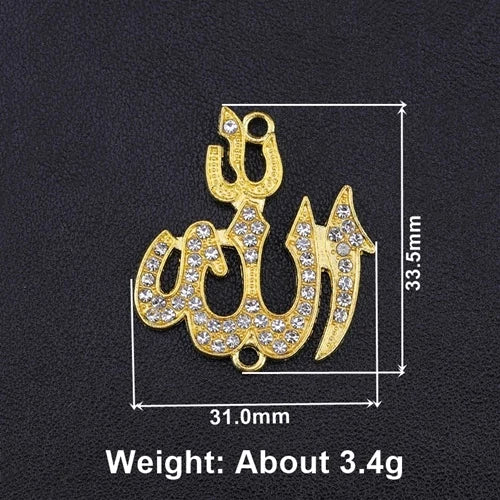 Juya 10Pcs/Lot Wholesale DIY Gold/Silver Color Crescent Allah Muslim Charms For Religious Islamic Jewelry Making Supplies