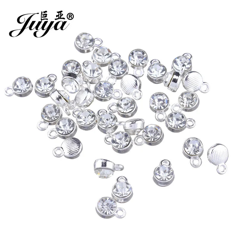 30pcs/lot Crystal Charms Jewelry DIY Making Findings Colorful Birthstone Charms Necklace Pendant Bracelet Handmade Accessories