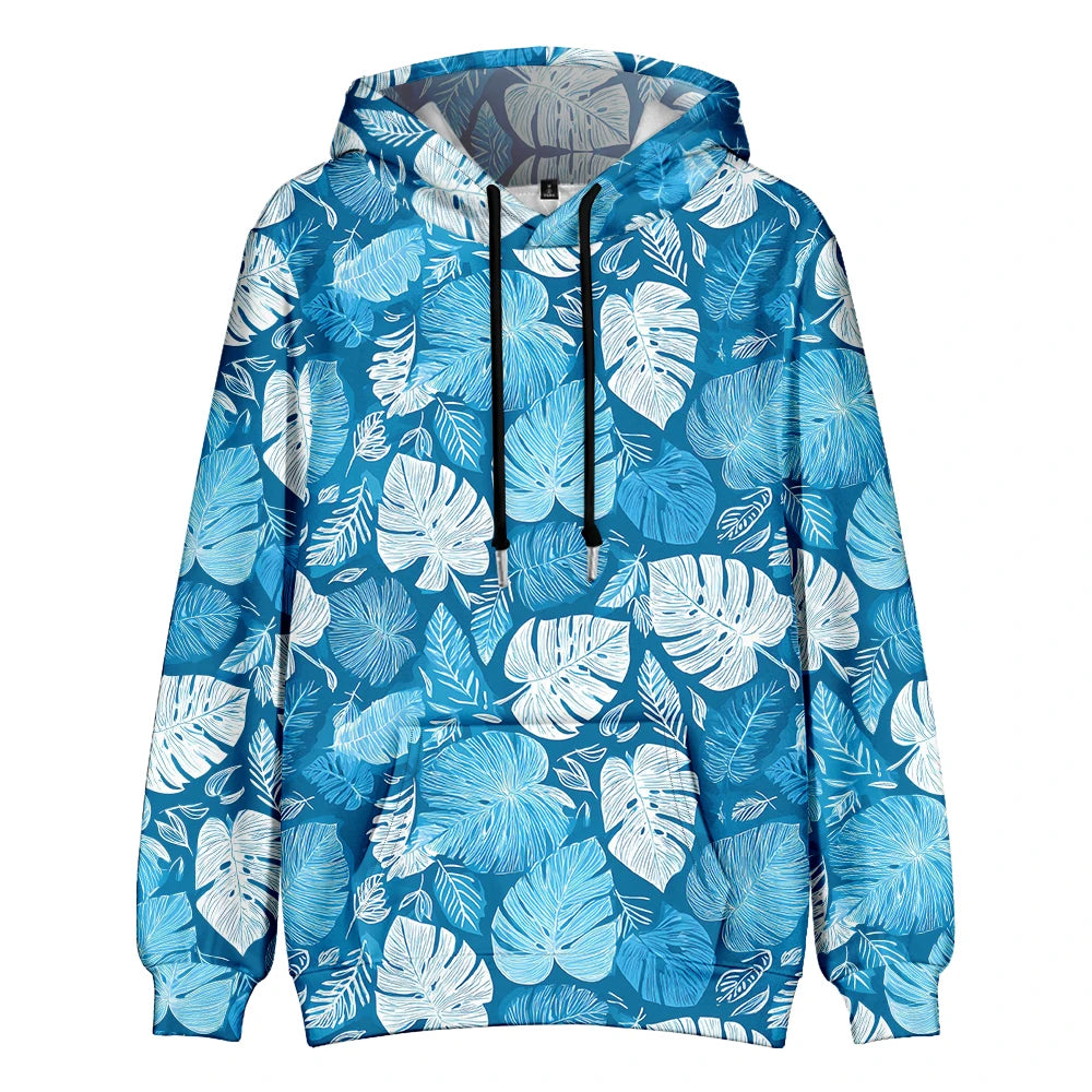 Hawaiian Style Hoodie Boho Chic Tropical Fleece Couple Pullover Hipster Hip Hop Streetwear Cool Pop Pocket Outfits Plus Size