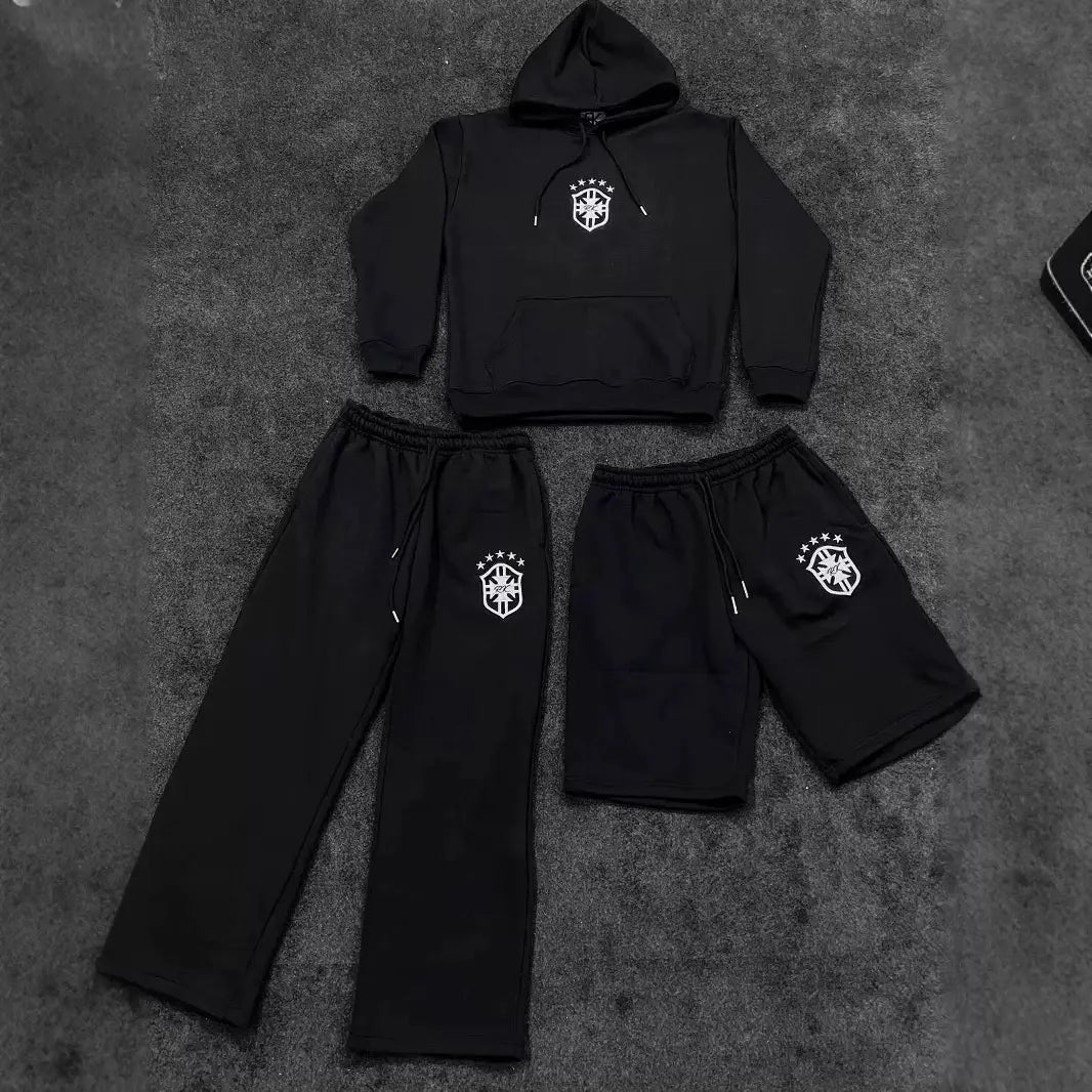 European-style fashion mix-and-match printed set American Gothic street style shield personality set Men's and women's hoodies