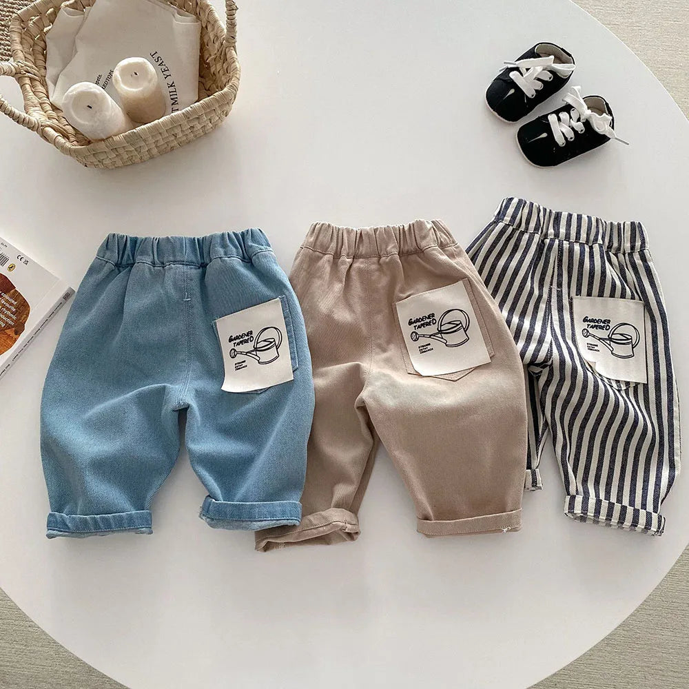 Soft Denim Checkered Jeans for 0 - 5 Year Olds Ideal for Spring & Autumn Fashion Kids Boys and Girl Denim Pants