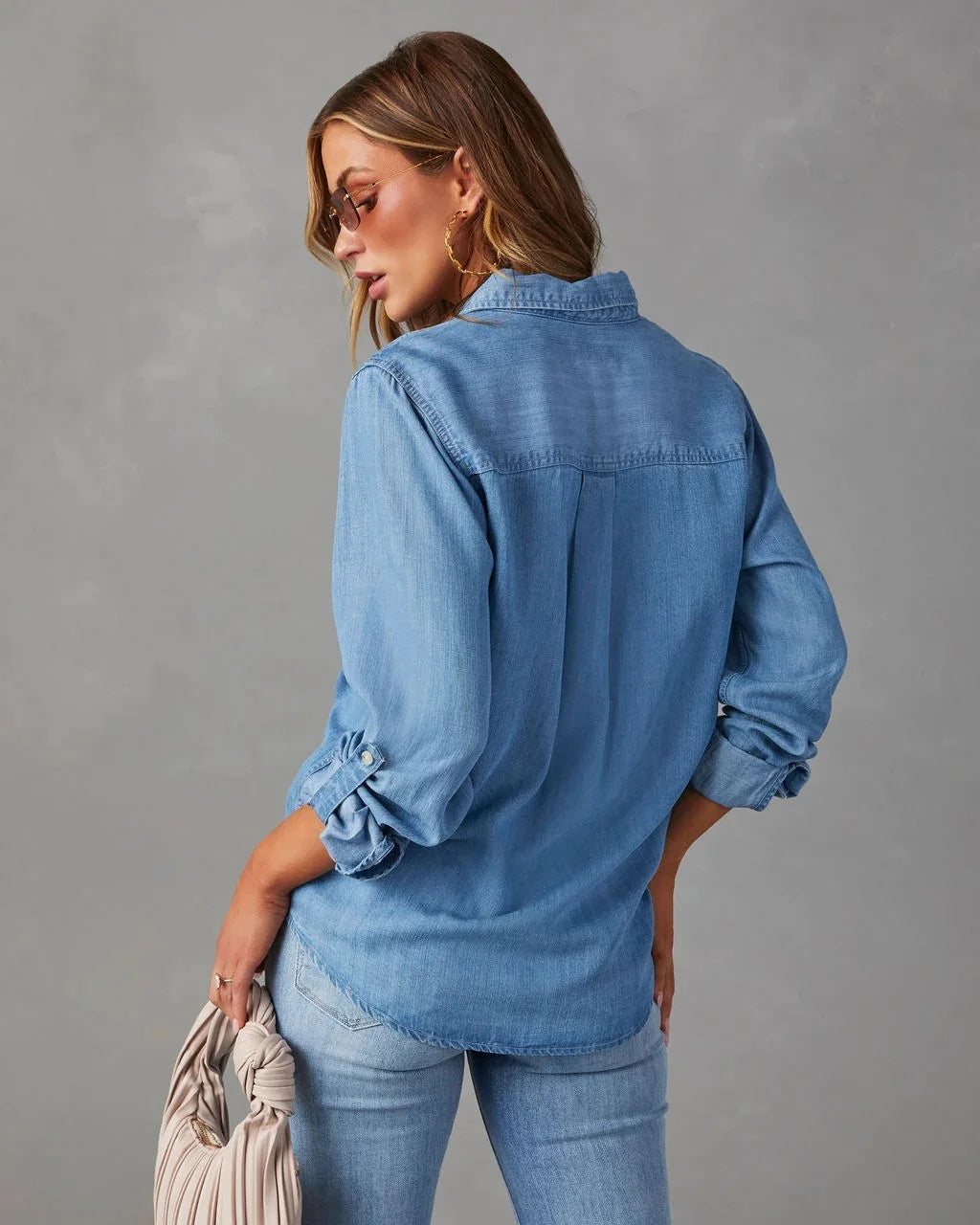 Denim Shirts For Women Spring Autumn New Vintage Denim Shirt Casual Fashion Lapel Single-breasted Long-sleeved Shirt Female Tops