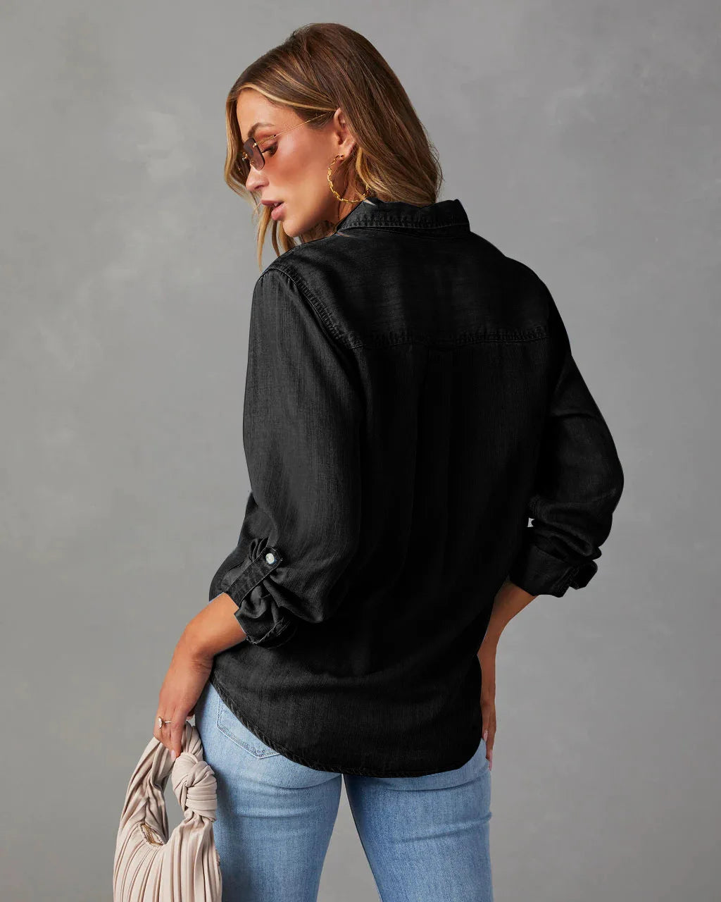 Denim Shirts For Women Spring Autumn New Vintage Denim Shirt Casual Fashion Lapel Single-breasted Long-sleeved Shirt Female Tops
