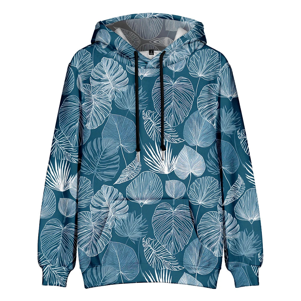 Hawaiian Style Hoodie Boho Chic Tropical Fleece Couple Pullover Hipster Hip Hop Streetwear Cool Pop Pocket Outfits Plus Size