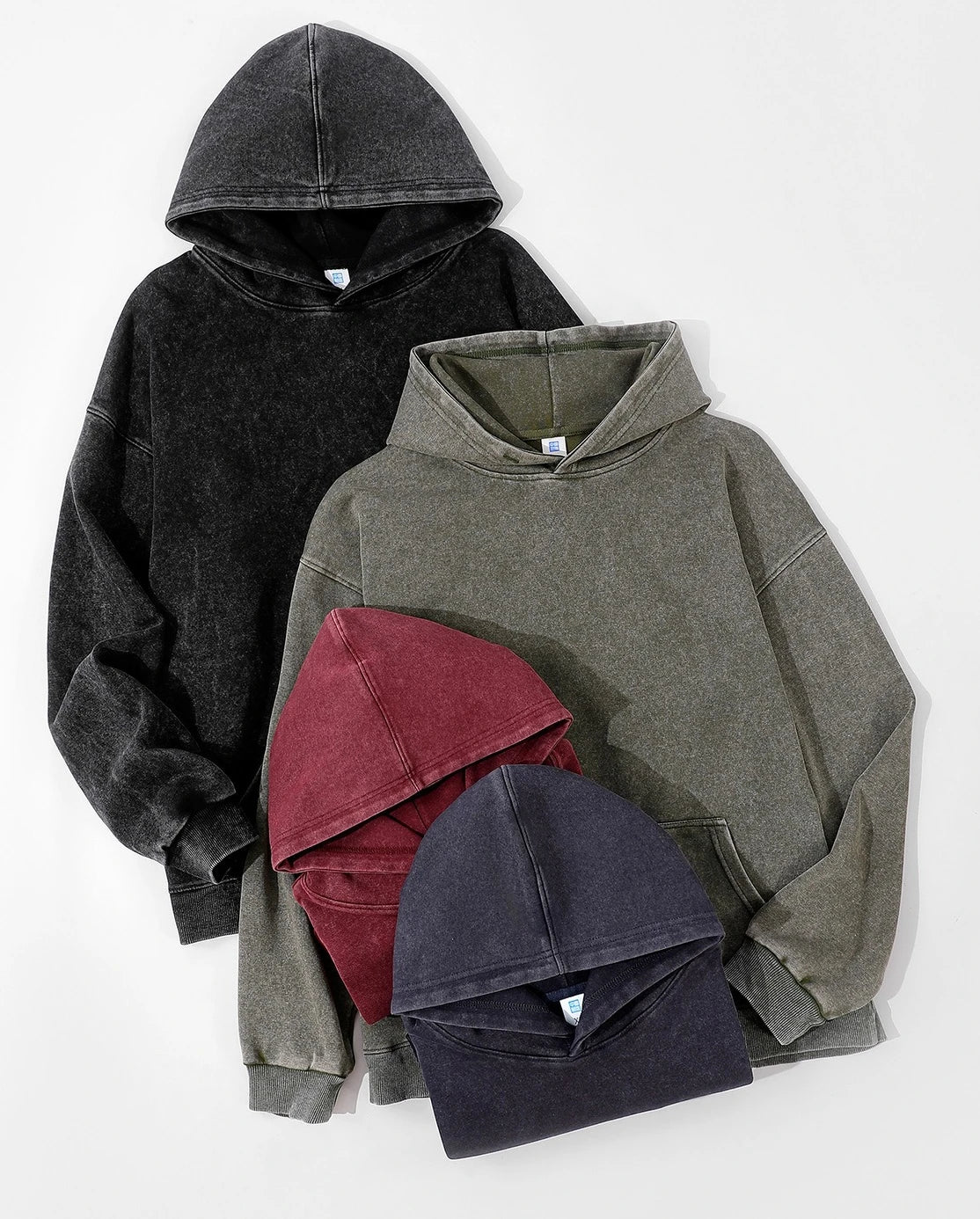 Customized Hoodie High Quality Street Retro Washed Mens Hooded Sweatshirt DIY Your Brand Design Personalized Team Clothing