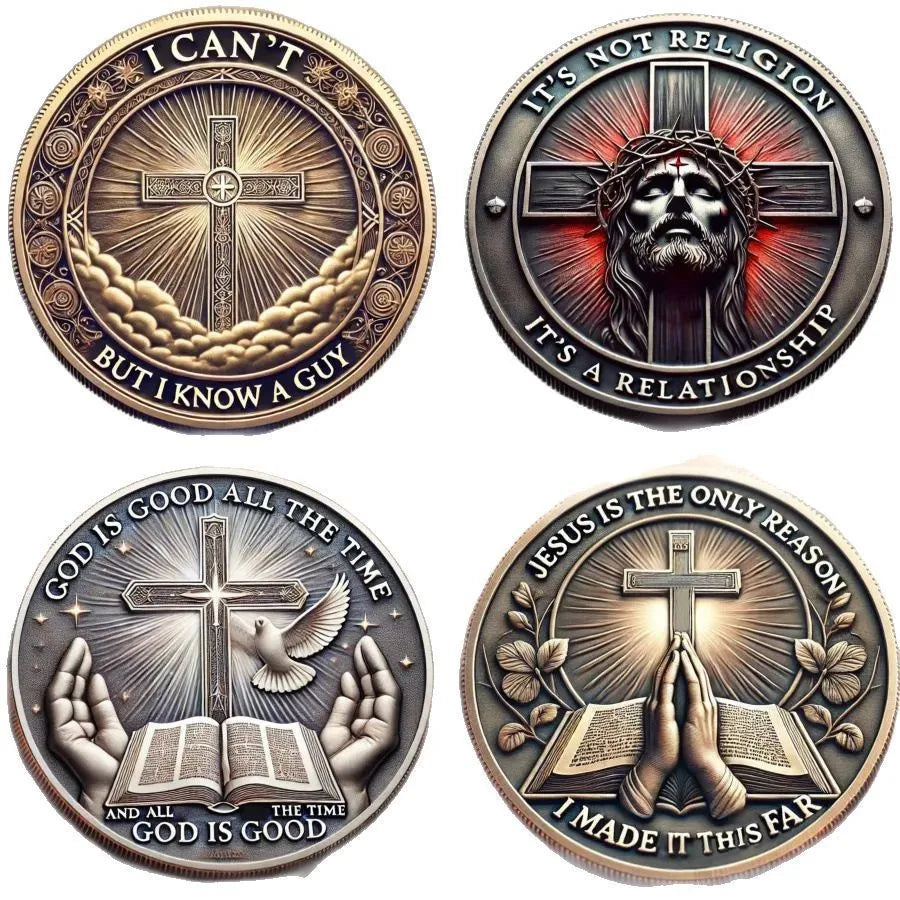 Hot Sale Christian Faith Challenge Gold/Siliver Coins Set Jesus Cross 2025 Limited Edition Collectible Gifts Believers Christmas