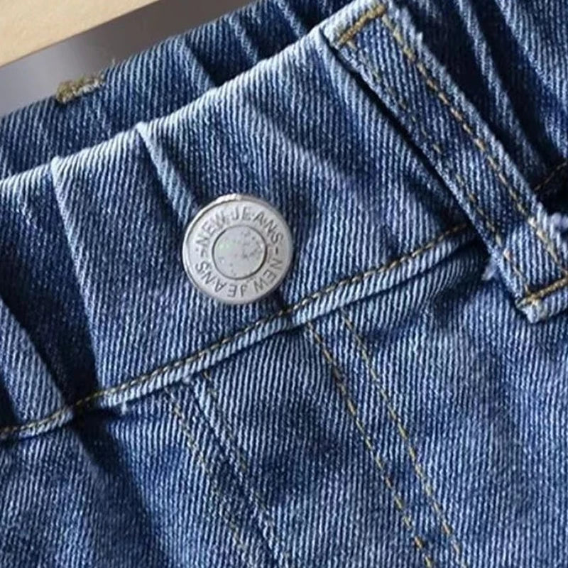 Children Jeans Boys Cotton Print Splice Stretch Denim Pants Korean Teenage Trousers Wear Kids ClothingDenimRipped Spring Autum