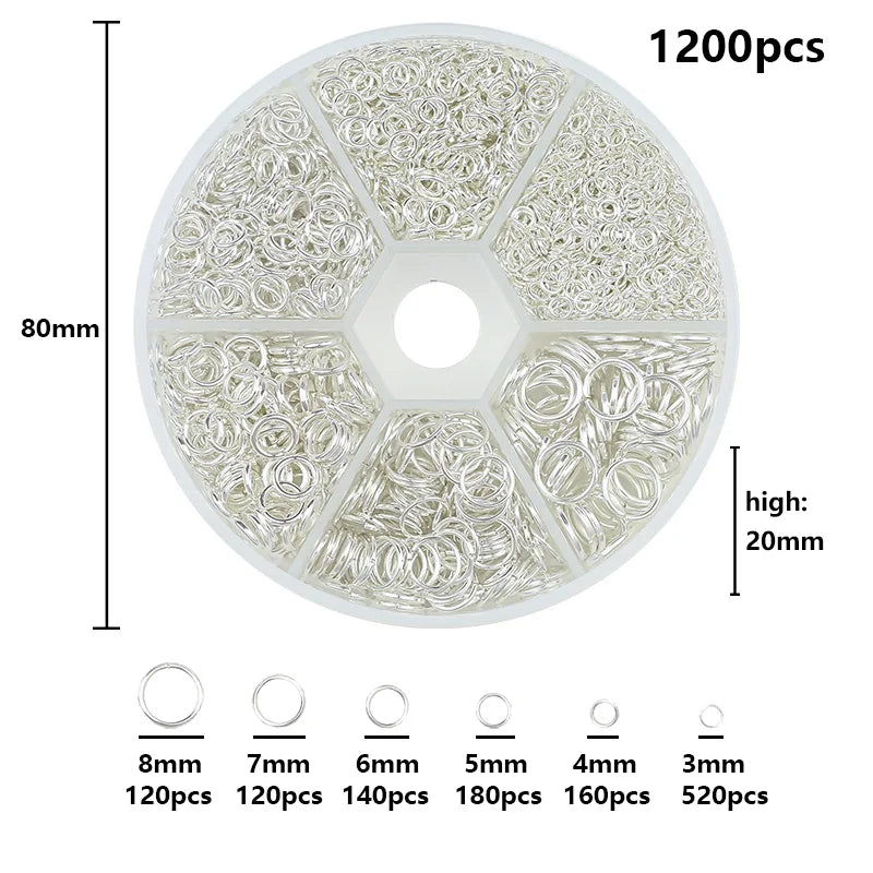 Kc Gold Color Alloy Jewelry Open Jump Rings Set Accessories Kit for DIY Bracelet Necklace Chain Making Supplies Findings 4 6 8mm