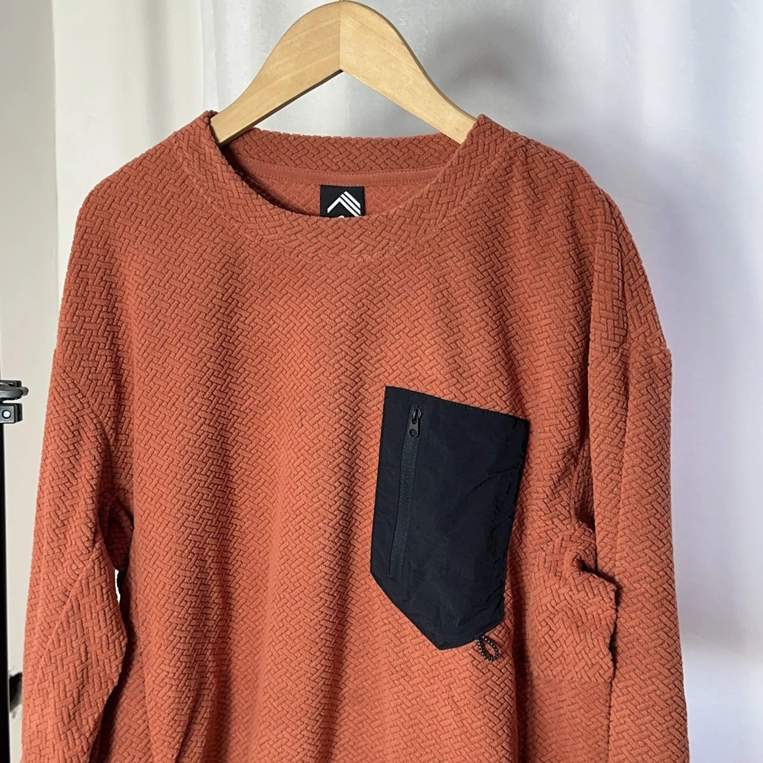 Original Men's Hoodie Sweatshirt Casual Leisure Top Polyester Fiber Warmth Youth Style round Neck with Chest Pocket Unisex