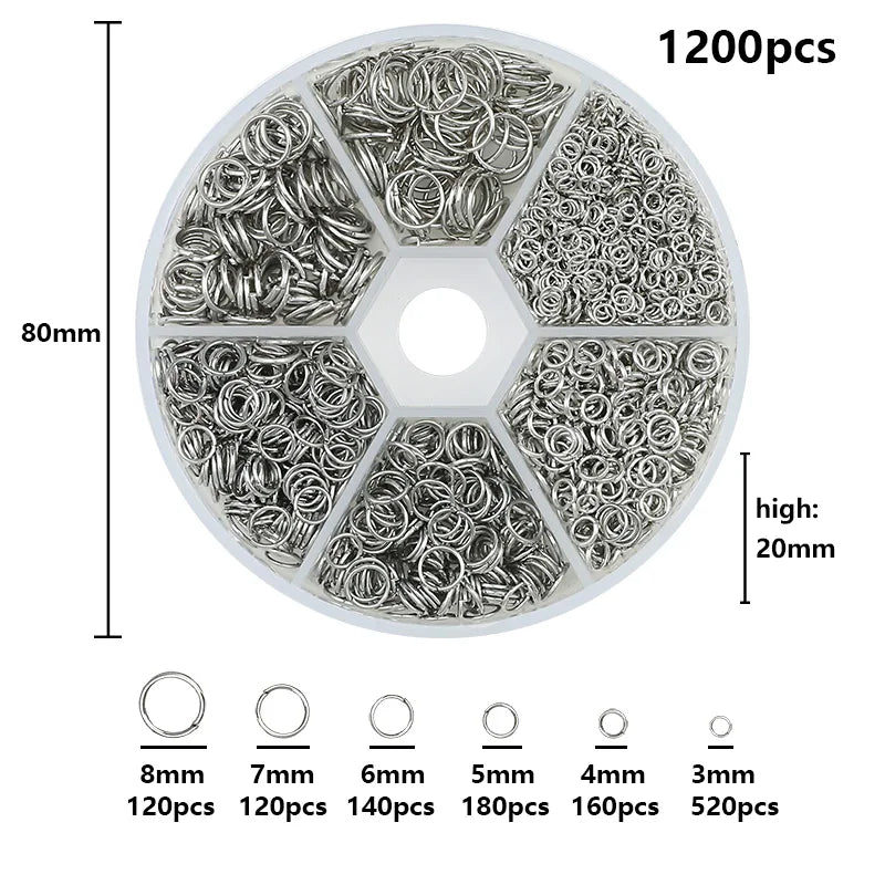 Kc Gold Color Alloy Jewelry Open Jump Rings Set Accessories Kit for DIY Bracelet Necklace Chain Making Supplies Findings 4 6 8mm