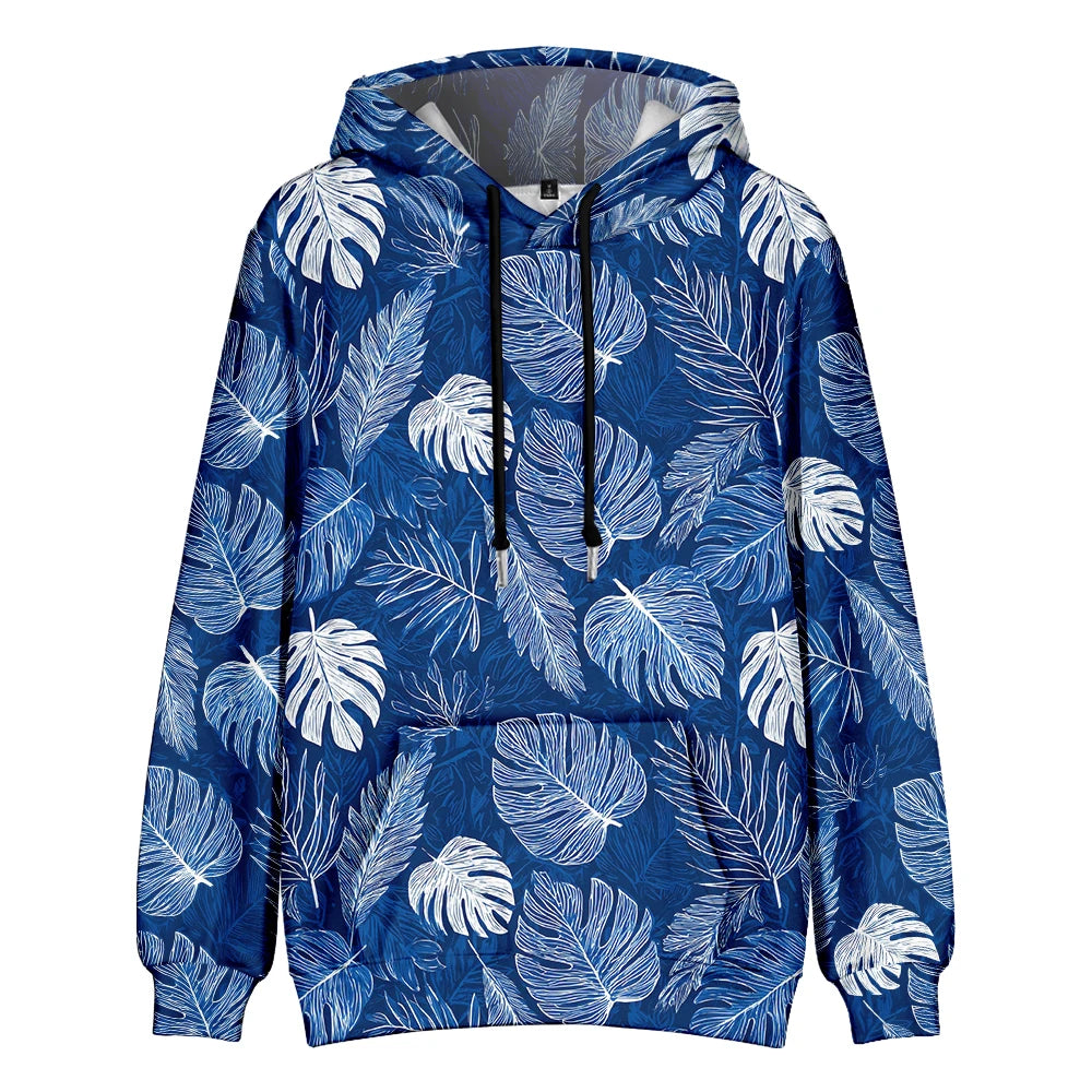Hawaiian Style Hoodie Boho Chic Tropical Fleece Couple Pullover Hipster Hip Hop Streetwear Cool Pop Pocket Outfits Plus Size