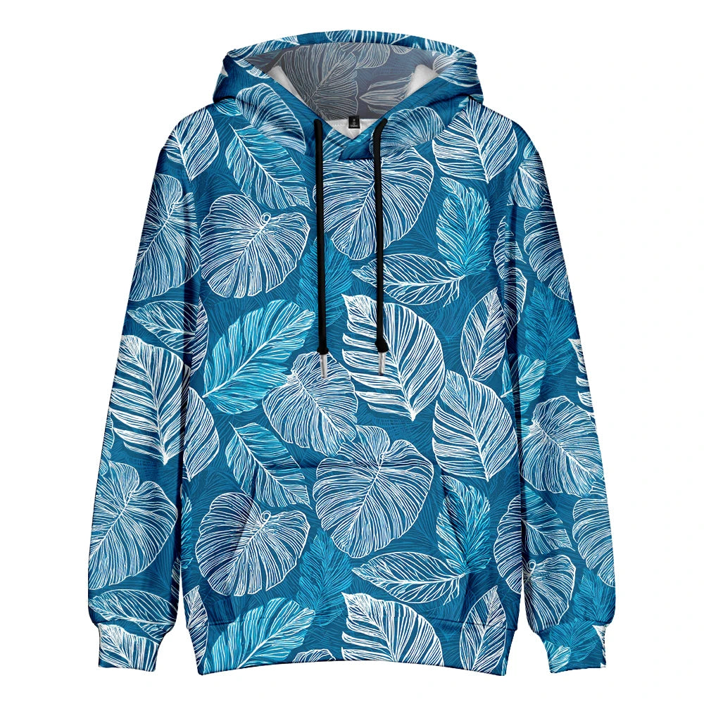 Hawaiian Style Hoodie Boho Chic Tropical Fleece Couple Pullover Hipster Hip Hop Streetwear Cool Pop Pocket Outfits Plus Size