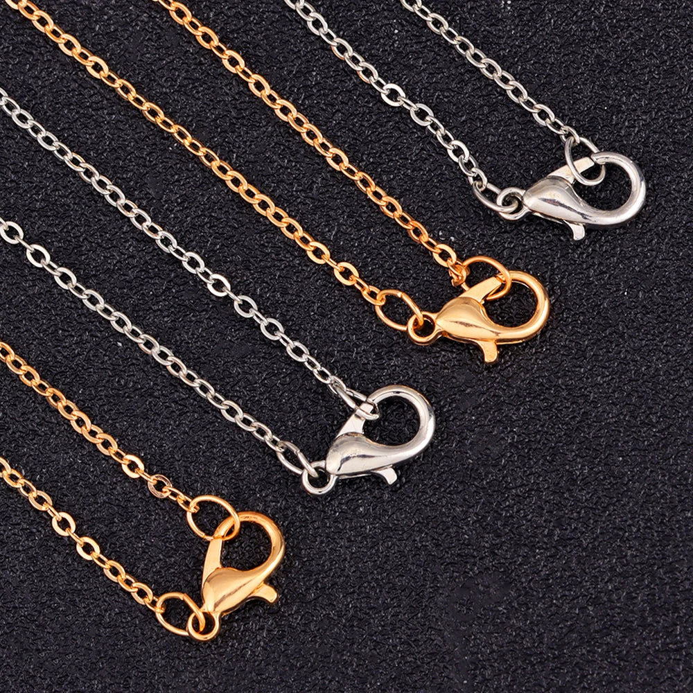 12Pcs/Set Gold Silver Color Copper O Chain Women's Collarbone Chain For Charm Necklace DIY Jewelry Wholesale