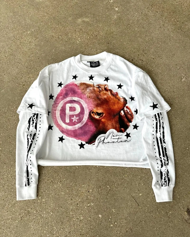 Hip hop high street long sleeve splicing star trend brand top men Harajuku street style pullover hoodie loose casual sweatshirt