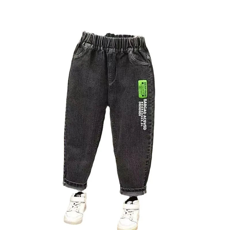 Kids Jeans Casual Pants Boys Girls Spring Autumn Soft Stretch Denim Trousers Everyday School Wear
