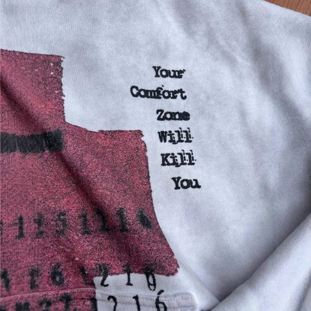 Mens Hoodie Vintage Y2K Streetwear Pullover Gray Sweatshirt Red Cross Print Distressed Style Long Sleeve Casual Dark Fashion