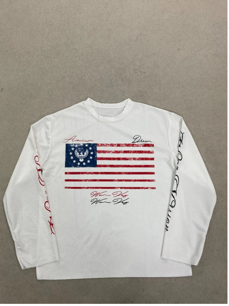 New hoodie street round neck long sleeved personalized loose T-shirt letter printed loose and versatile embroidered clothing