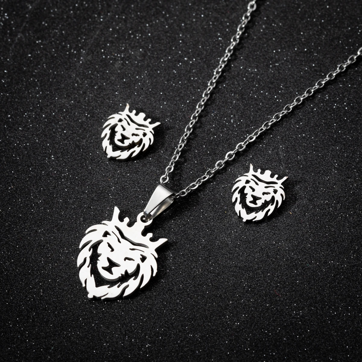 Stainless Steel Jewelry Sets For Women Necklace And Earing Anime Cute Cartoon Bow Mouse Chain Necklace Choker Desinger Charms