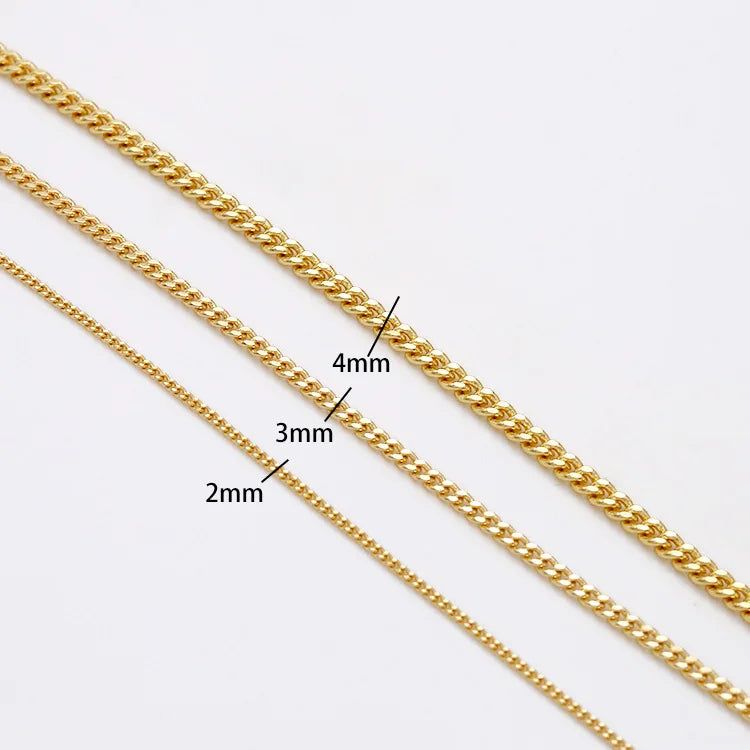 1 Meter 14K Gold Color Plated Brass Chains Round Loops Link Chain For  Jewelry Making DIY Necklace Bracelets Jewellery Making