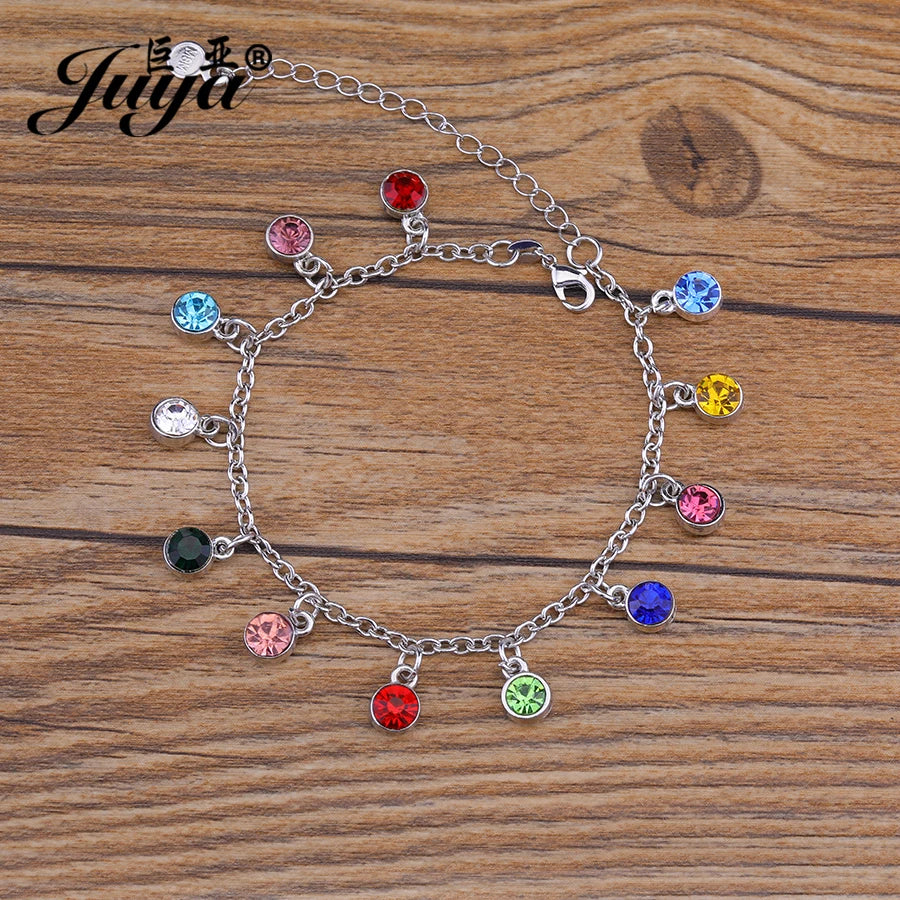 30pcs/lot Crystal Charms Jewelry DIY Making Findings Colorful Birthstone Charms Necklace Pendant Bracelet Handmade Accessories