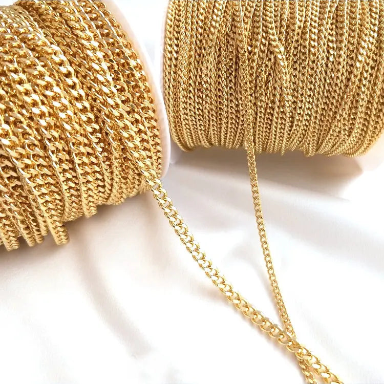 1 Meter 14K Gold Color Plated Brass Chains Round Loops Link Chain For  Jewelry Making DIY Necklace Bracelets Jewellery Making