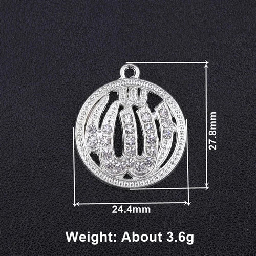Juya 10Pcs/Lot Wholesale DIY Gold/Silver Color Crescent Allah Muslim Charms For Religious Islamic Jewelry Making Supplies