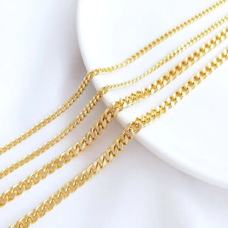 1 Meter 14K Gold Color Plated Brass Chains Round Loops Link Chain For  Jewelry Making DIY Necklace Bracelets Jewellery Making