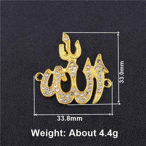 Juya 10Pcs/Lot Wholesale DIY Gold/Silver Color Crescent Allah Muslim Charms For Religious Islamic Jewelry Making Supplies