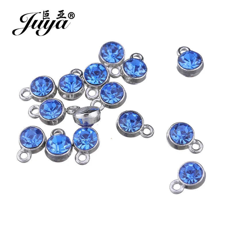 30pcs/lot Crystal Charms Jewelry DIY Making Findings Colorful Birthstone Charms Necklace Pendant Bracelet Handmade Accessories