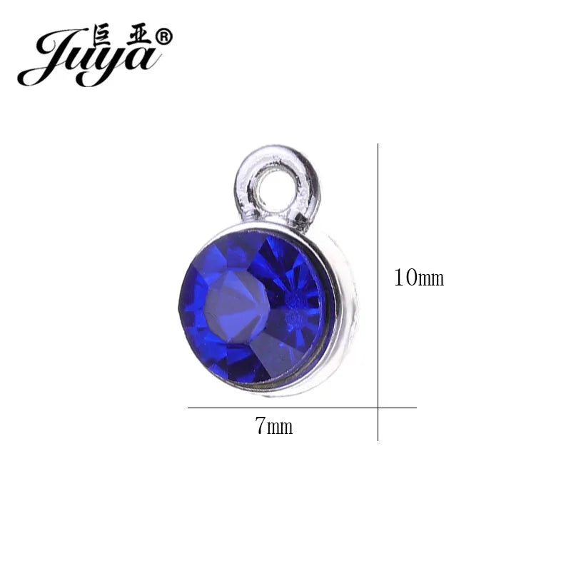 30pcs/lot Crystal Charms Jewelry DIY Making Findings Colorful Birthstone Charms Necklace Pendant Bracelet Handmade Accessories