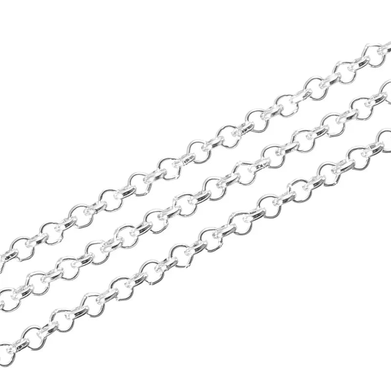 10m/Lot Diam 2/3/3.8mm Charms Metal Neckace Bracelet Chains Bulk Antique Bronze/Gold/Silver Rolo ChainDIY Craft For Jewelry Set