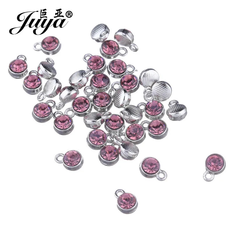 30pcs/lot Crystal Charms Jewelry DIY Making Findings Colorful Birthstone Charms Necklace Pendant Bracelet Handmade Accessories