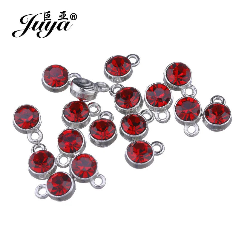 30pcs/lot Crystal Charms Jewelry DIY Making Findings Colorful Birthstone Charms Necklace Pendant Bracelet Handmade Accessories