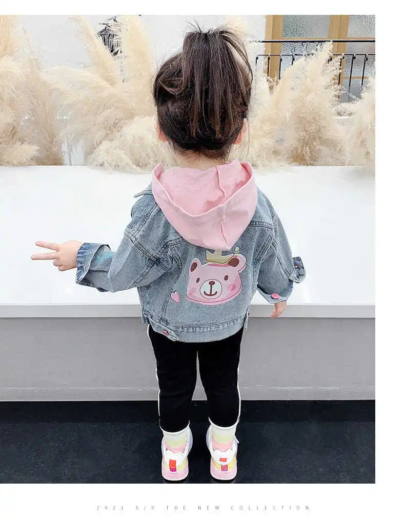 Kids Denim Jackets for Girls Baby New Flower Embroidery Coats Fashion Spring Autumn  Children Outwear Ripped Jeans Jackets 1-5Y