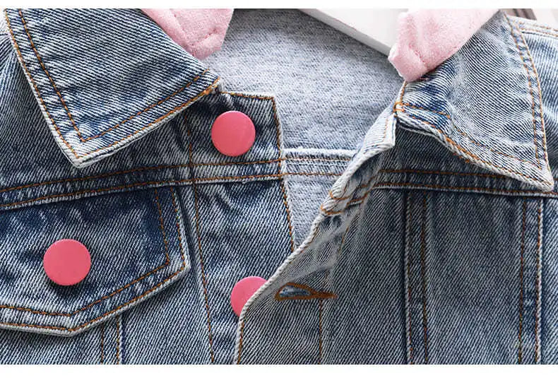 Kids Denim Jackets for Girls Baby New Flower Embroidery Coats Fashion Spring Autumn  Children Outwear Ripped Jeans Jackets 1-5Y