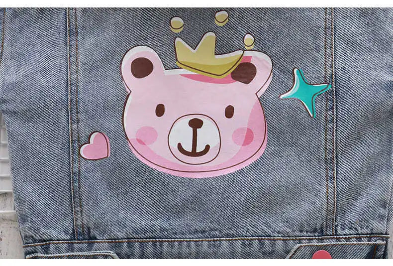 Kids Denim Jackets for Girls Baby New Flower Embroidery Coats Fashion Spring Autumn  Children Outwear Ripped Jeans Jackets 1-5Y