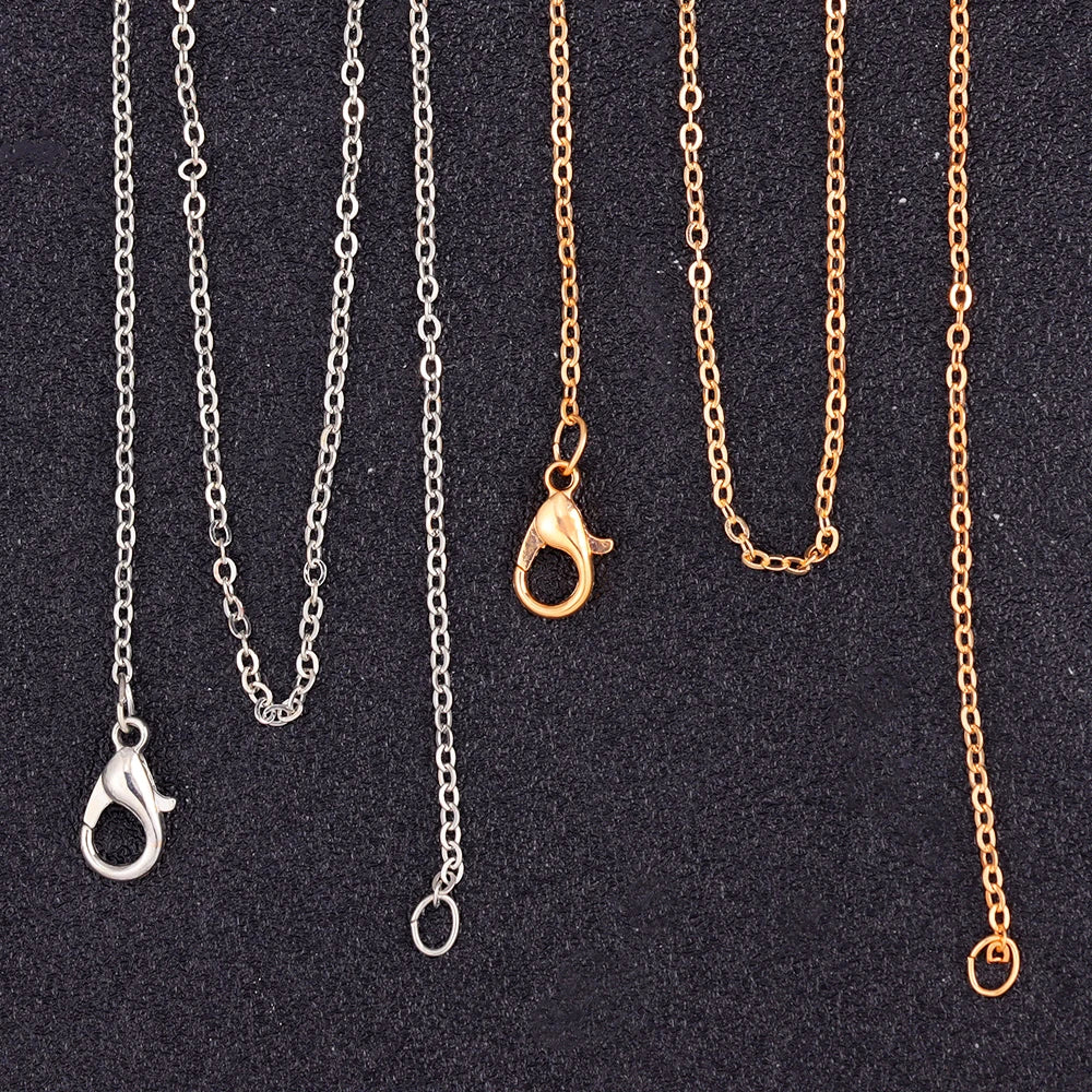 12Pcs/Set Gold Silver Color Copper O Chain Women's Collarbone Chain For Charm Necklace DIY Jewelry Wholesale