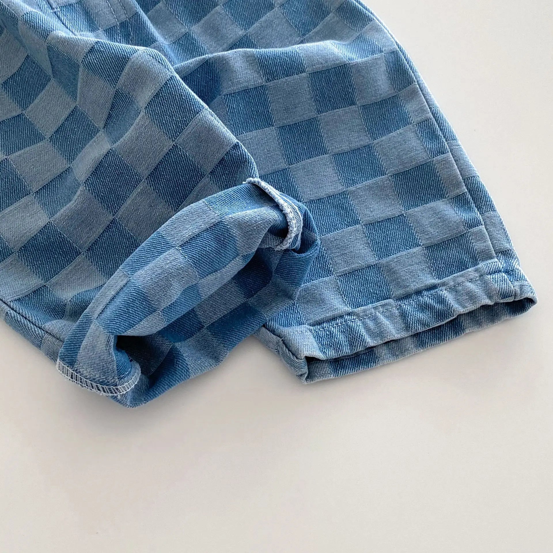 0-5Y Korean Children's Denim Pants Clothes 2026 Checkered Jeans with Stylish and Comfortable Fashion for Little Kids Trousers