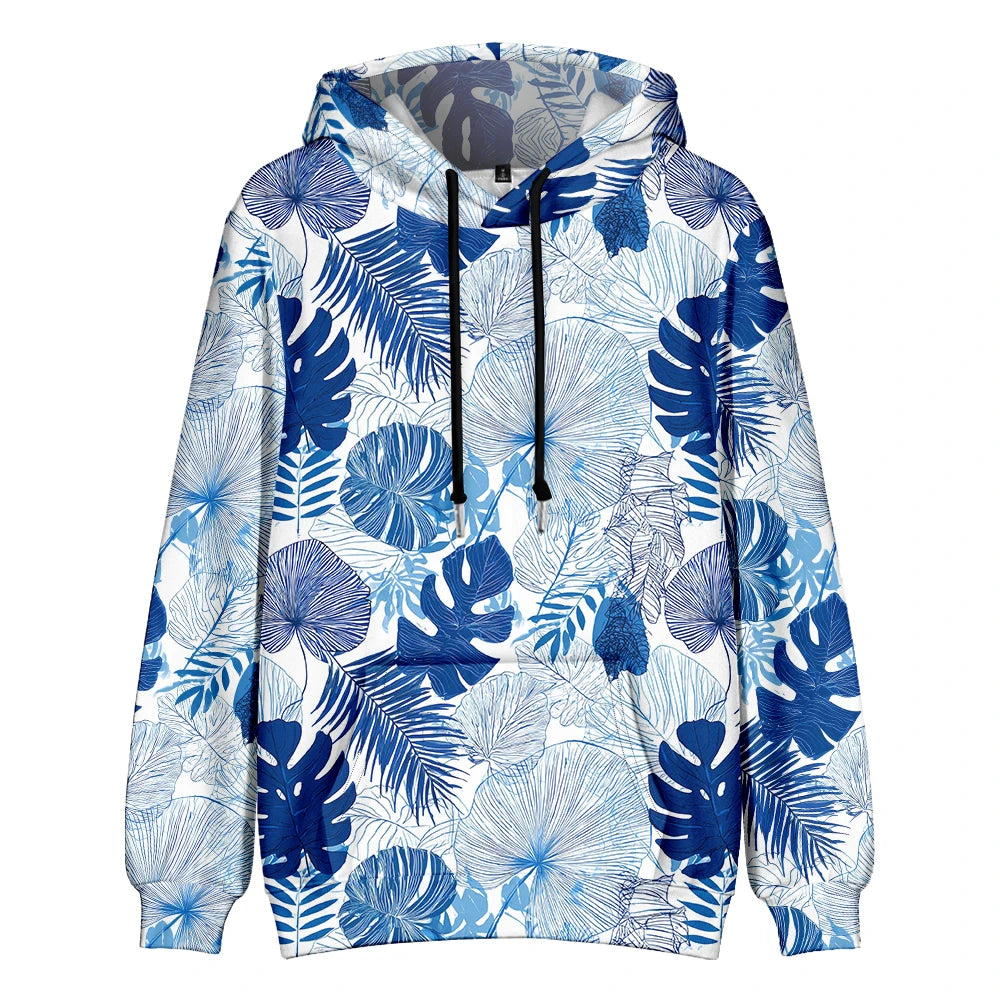 Hawaiian Style Hoodie Boho Chic Tropical Fleece Couple Pullover Hipster Hip Hop Streetwear Cool Pop Pocket Outfits Plus Size