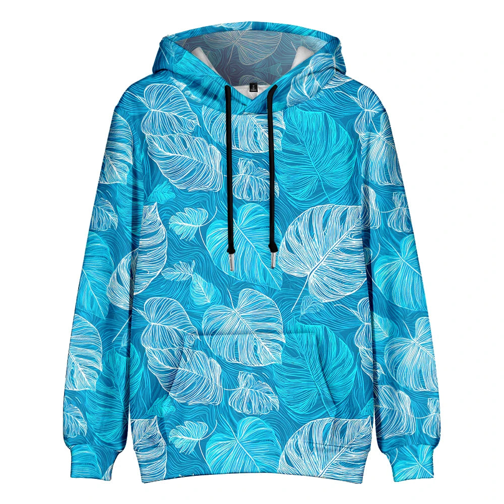 Hawaiian Style Hoodie Boho Chic Tropical Fleece Couple Pullover Hipster Hip Hop Streetwear Cool Pop Pocket Outfits Plus Size