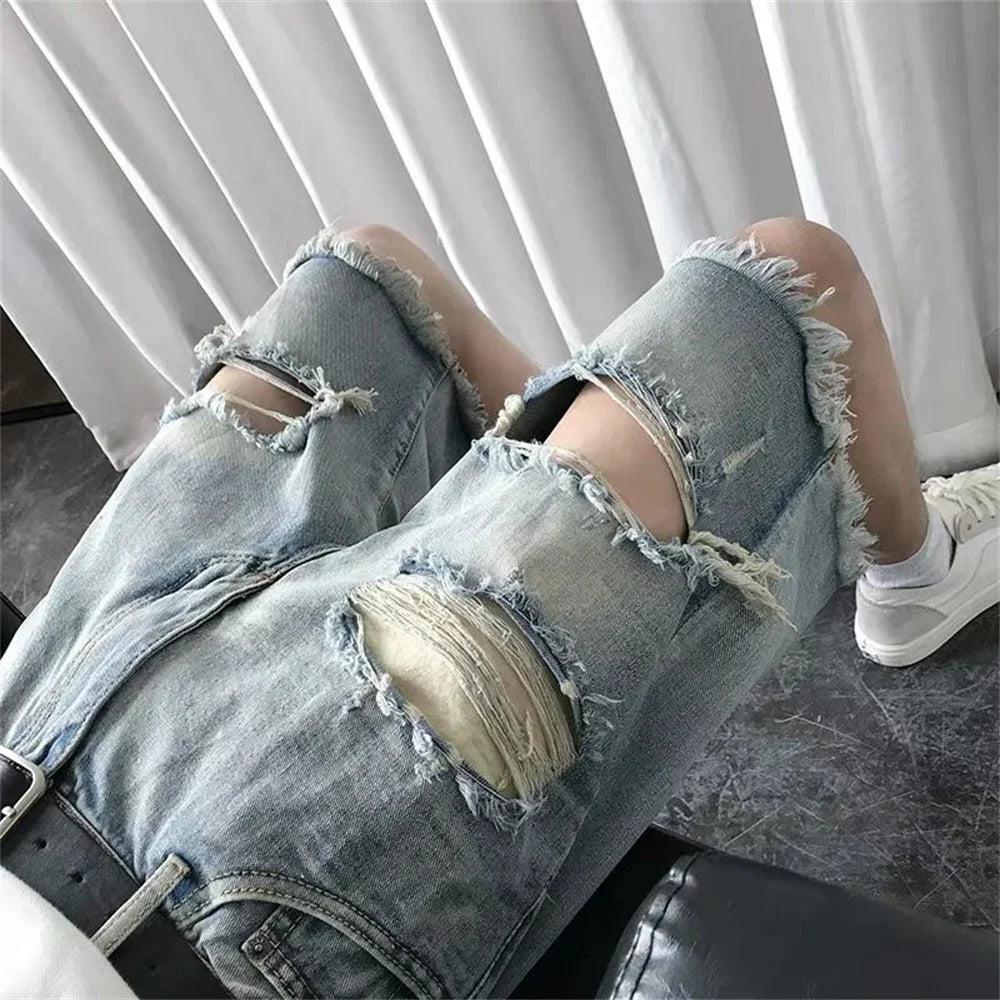 Men Pant Man Jeans High Waist Denim Pants Wide Leg Denim Clothing Blue Jeans Vintage Quality Fashion Straight Pants jeans
