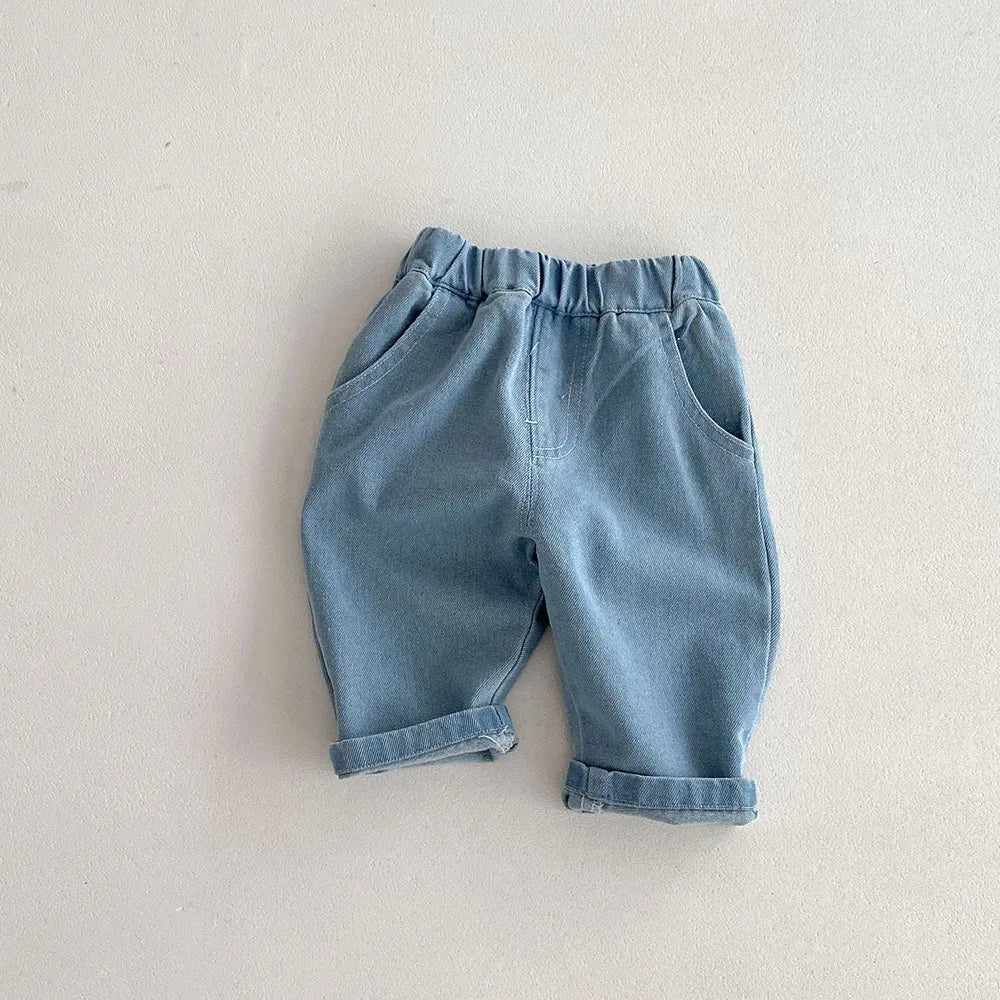 Soft Denim Checkered Jeans for 0 - 5 Year Olds Ideal for Spring & Autumn Fashion Kids Boys and Girl Denim Pants