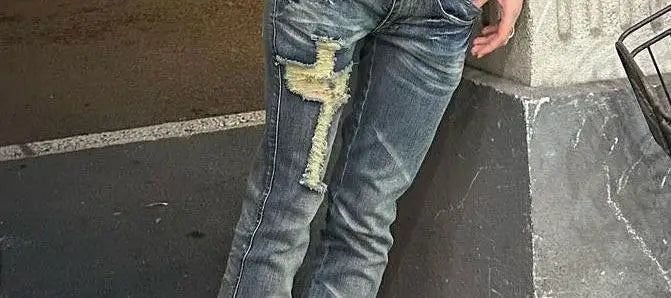 Women's Ripped Denim Pants Korean 2000s American Retro Skinny Abi Low Rise Flare Jeans Skinny Long Trousers Japanese Y2k Grunge