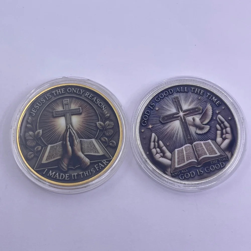 Hot Sale Christian Faith Challenge Gold/Siliver Coins Set Jesus Cross 2025 Limited Edition Collectible Gifts Believers Christmas
