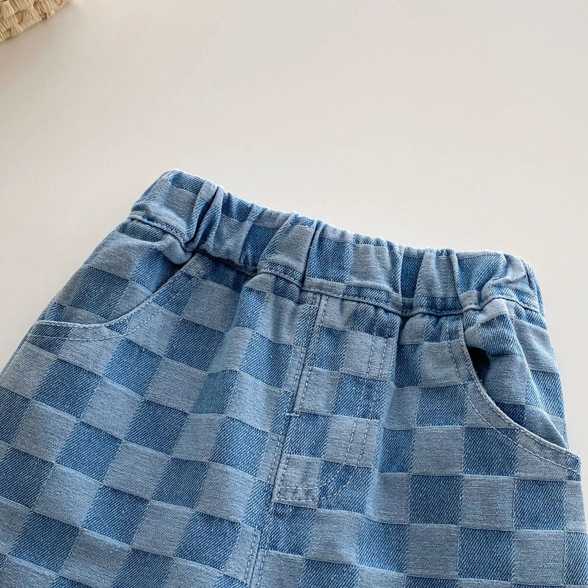 Soft Denim Checkered Jeans for 0 - 5 Year Olds Ideal for Spring & Autumn Fashion Kids Boys and Girl Denim Pants