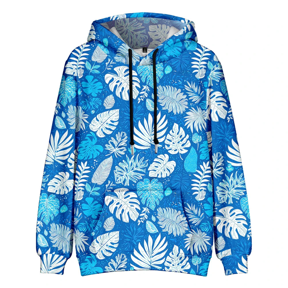 Hawaiian Style Hoodie Boho Chic Tropical Fleece Couple Pullover Hipster Hip Hop Streetwear Cool Pop Pocket Outfits Plus Size
