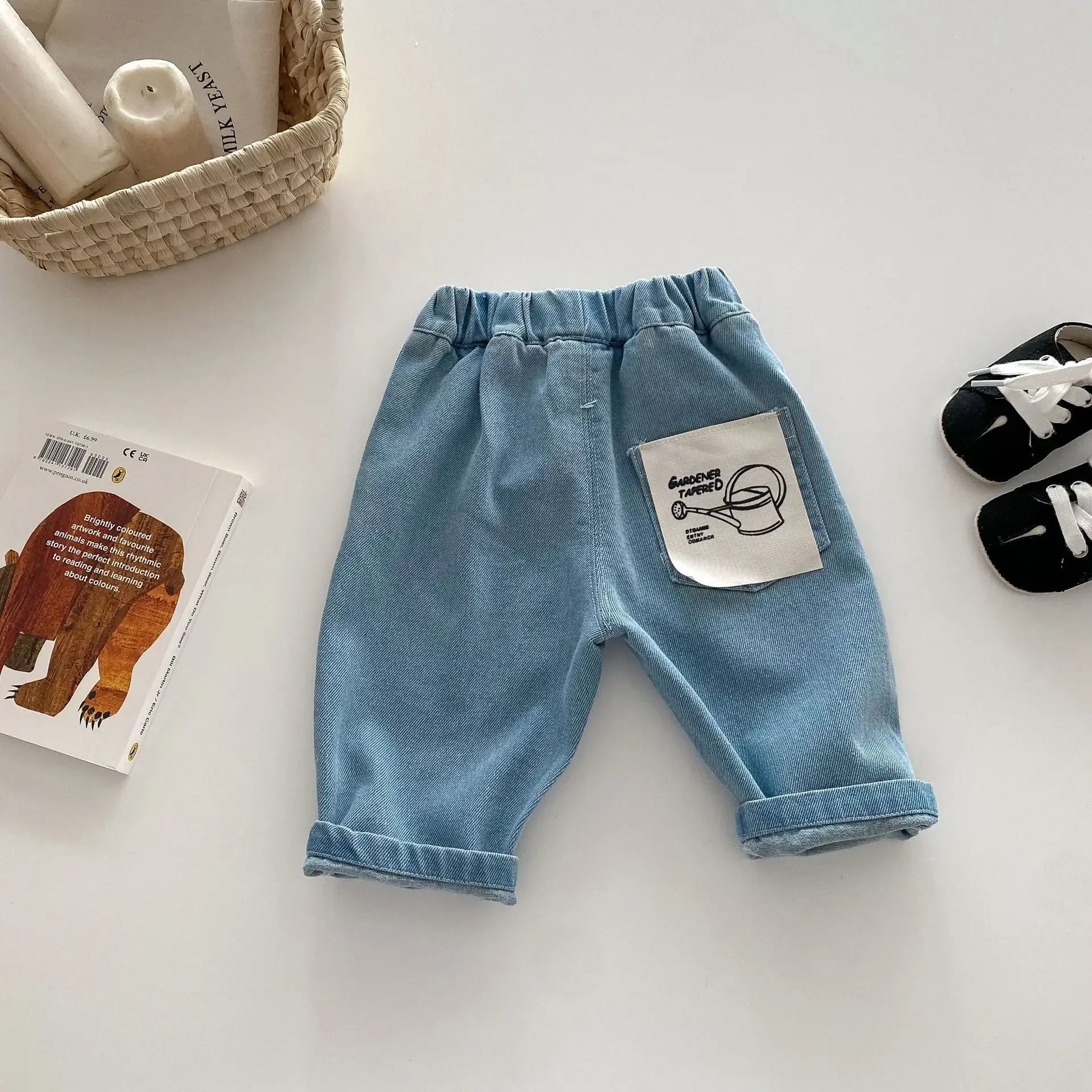 Soft Denim Checkered Jeans for 0 - 5 Year Olds Ideal for Spring & Autumn Fashion Kids Boys and Girl Denim Pants