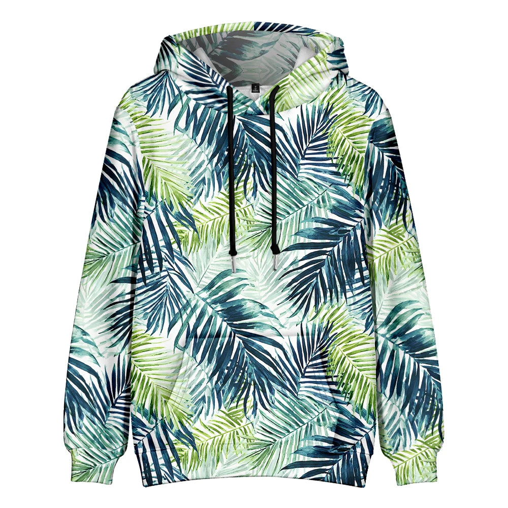 Hawaiian Style Hoodie Boho Chic Tropical Fleece Couple Pullover Hipster Hip Hop Streetwear Cool Pop Pocket Outfits Plus Size