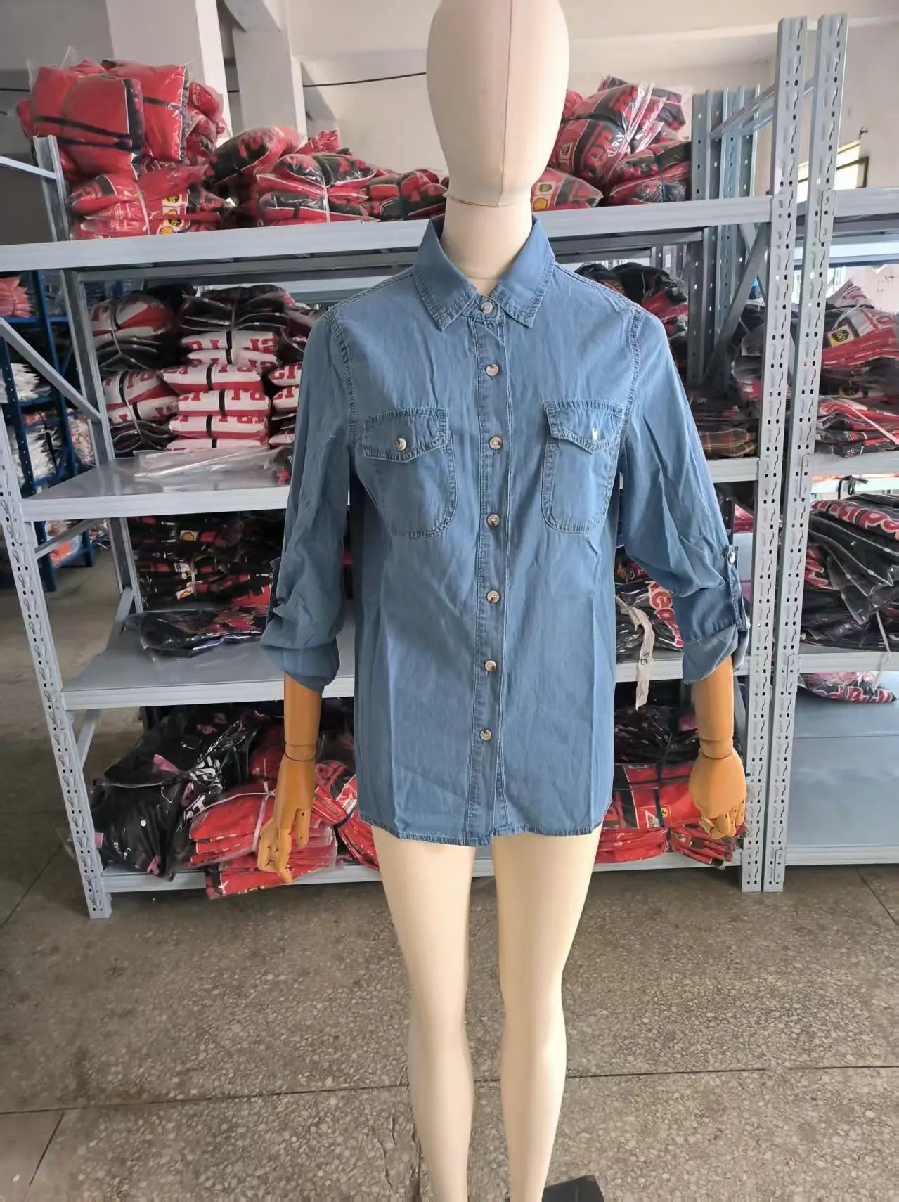 Denim Shirts For Women Spring Autumn New Vintage Denim Shirt Casual Fashion Lapel Single-breasted Long-sleeved Shirt Female Tops
